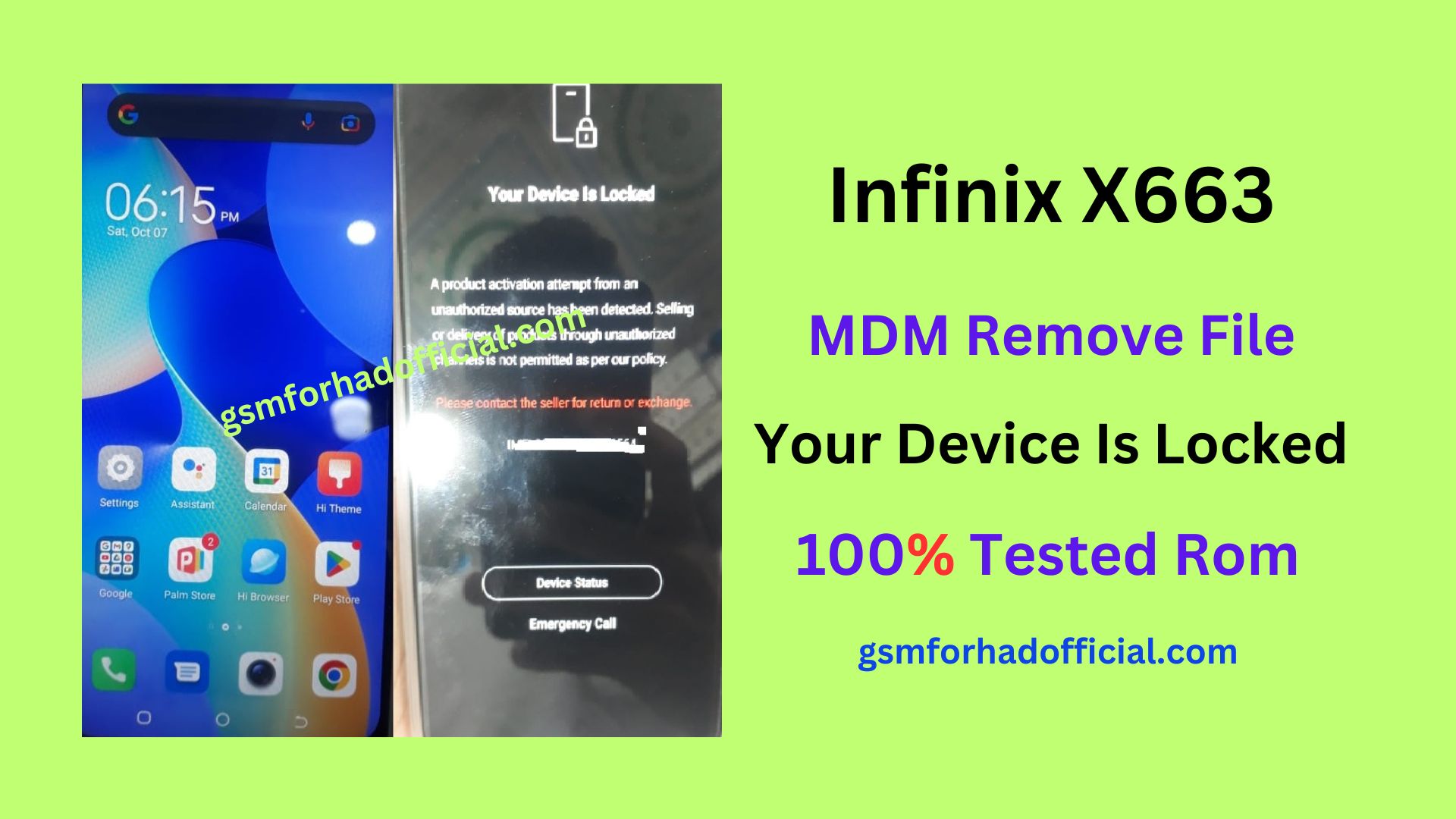 Infinix X663 MDM Remove File