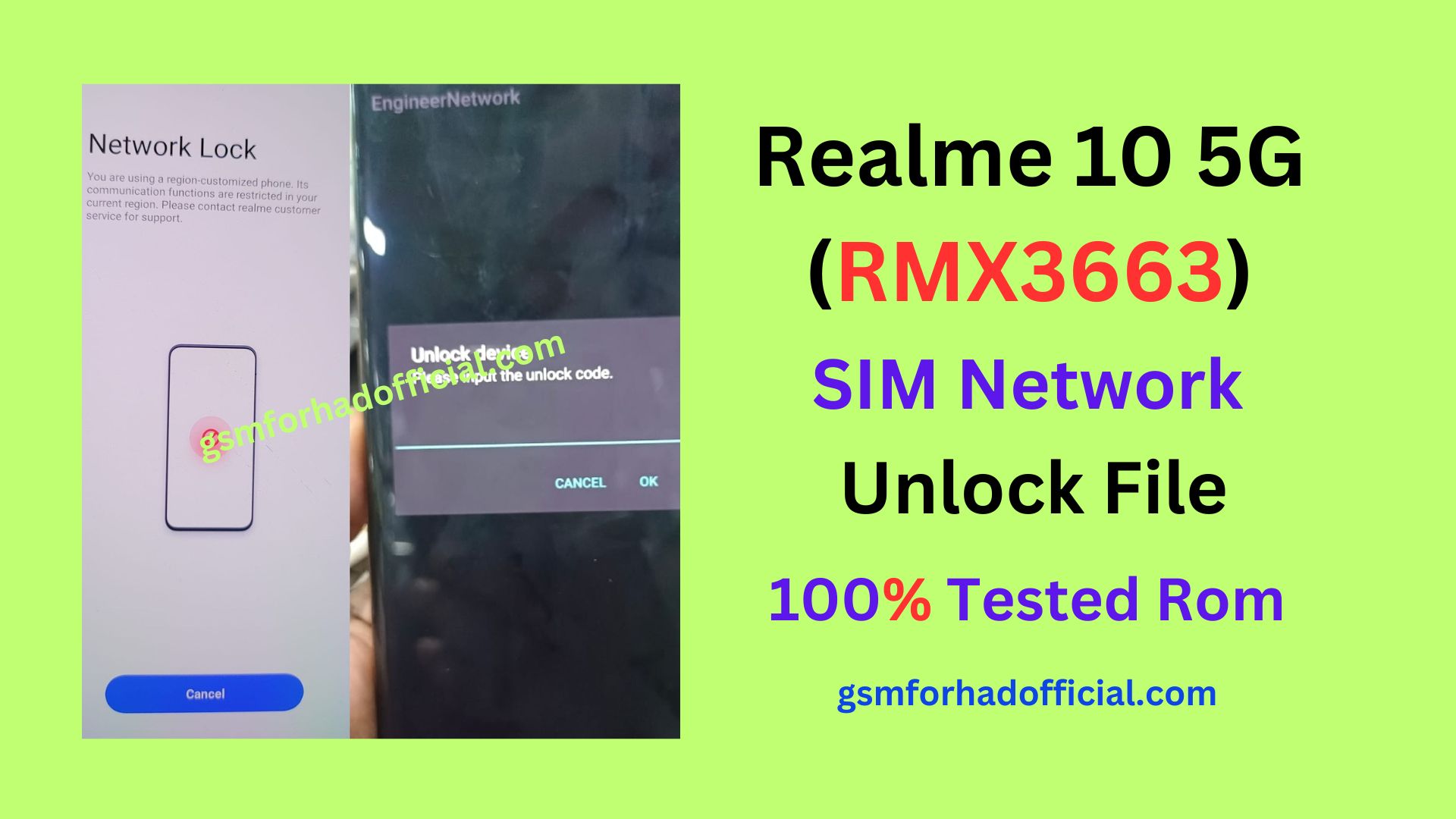 Realme 10 5G RMX3663 Network Unlock File