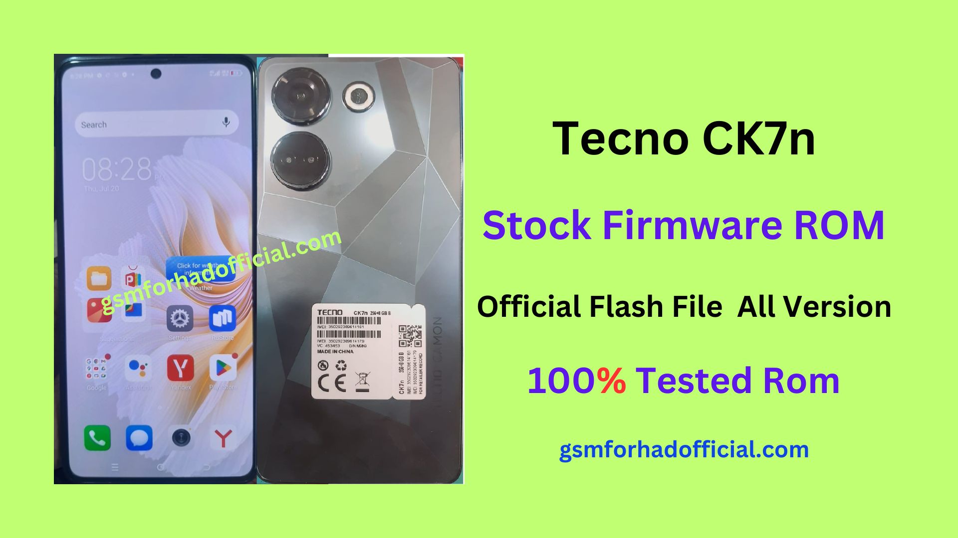 Tecno CK7n Flash File Without Password