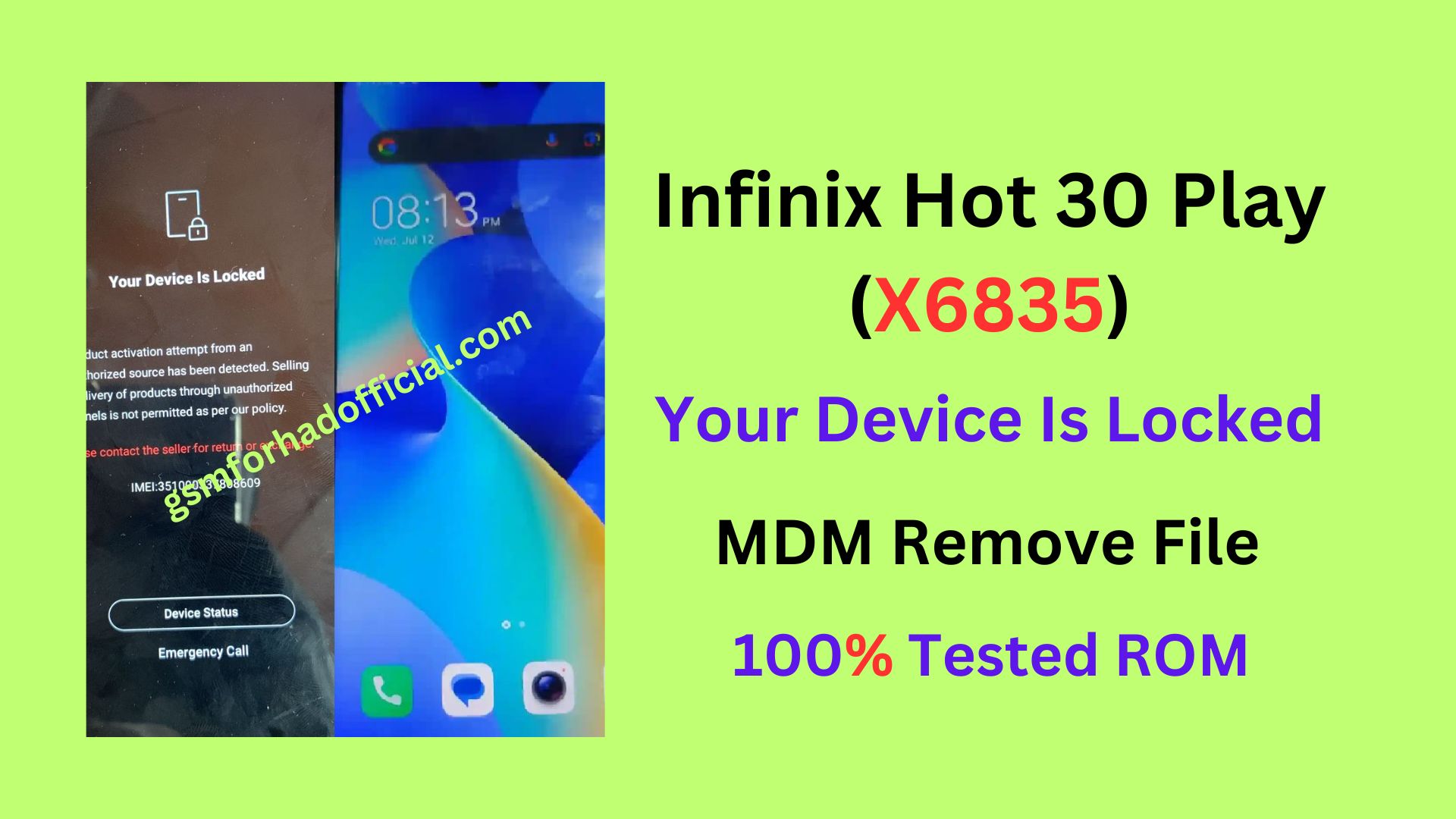 Infinix X6835 MDM Remove File