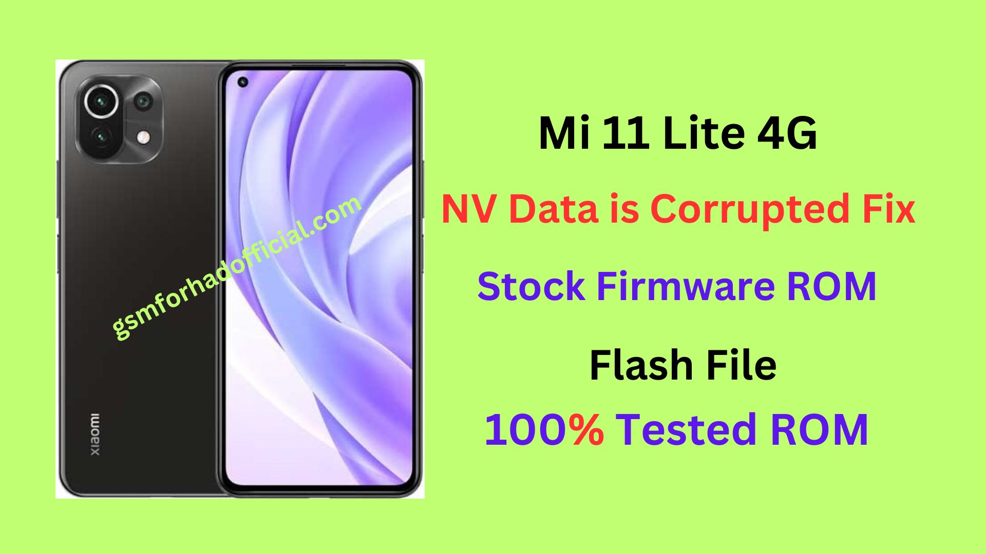 Mi 11 Lite 4G (Courbet) NV Data is Corrupted Fix File