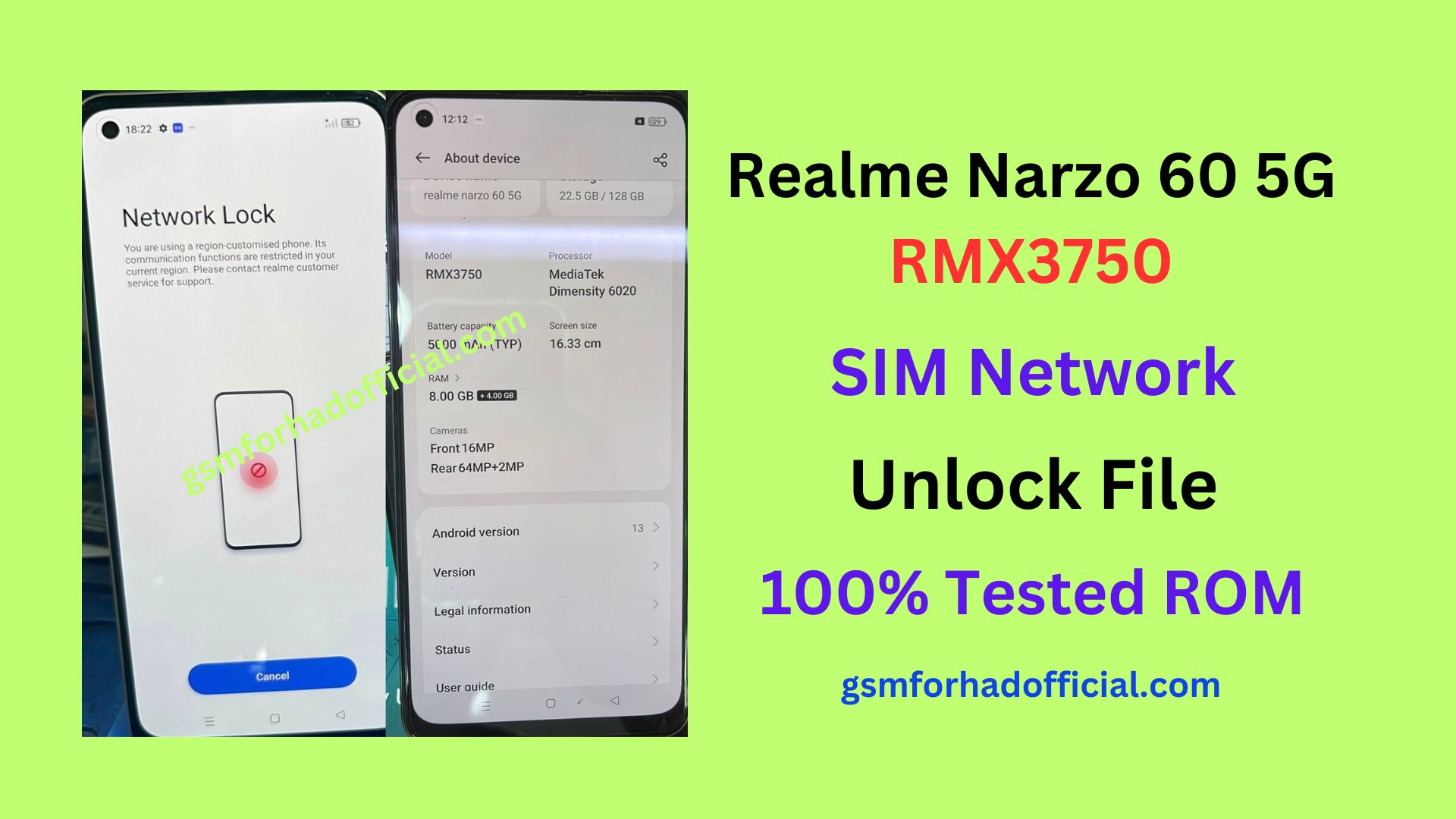 Realme RMX3750 Network Unlock File