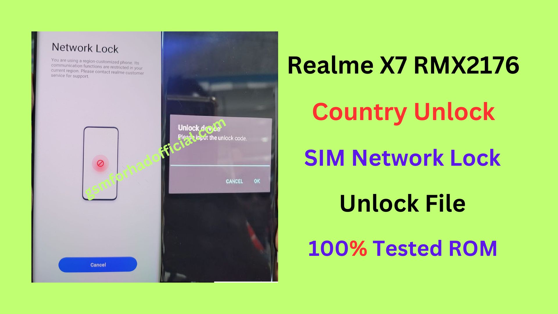 Realme X7 RMX2176 Network Unlock File