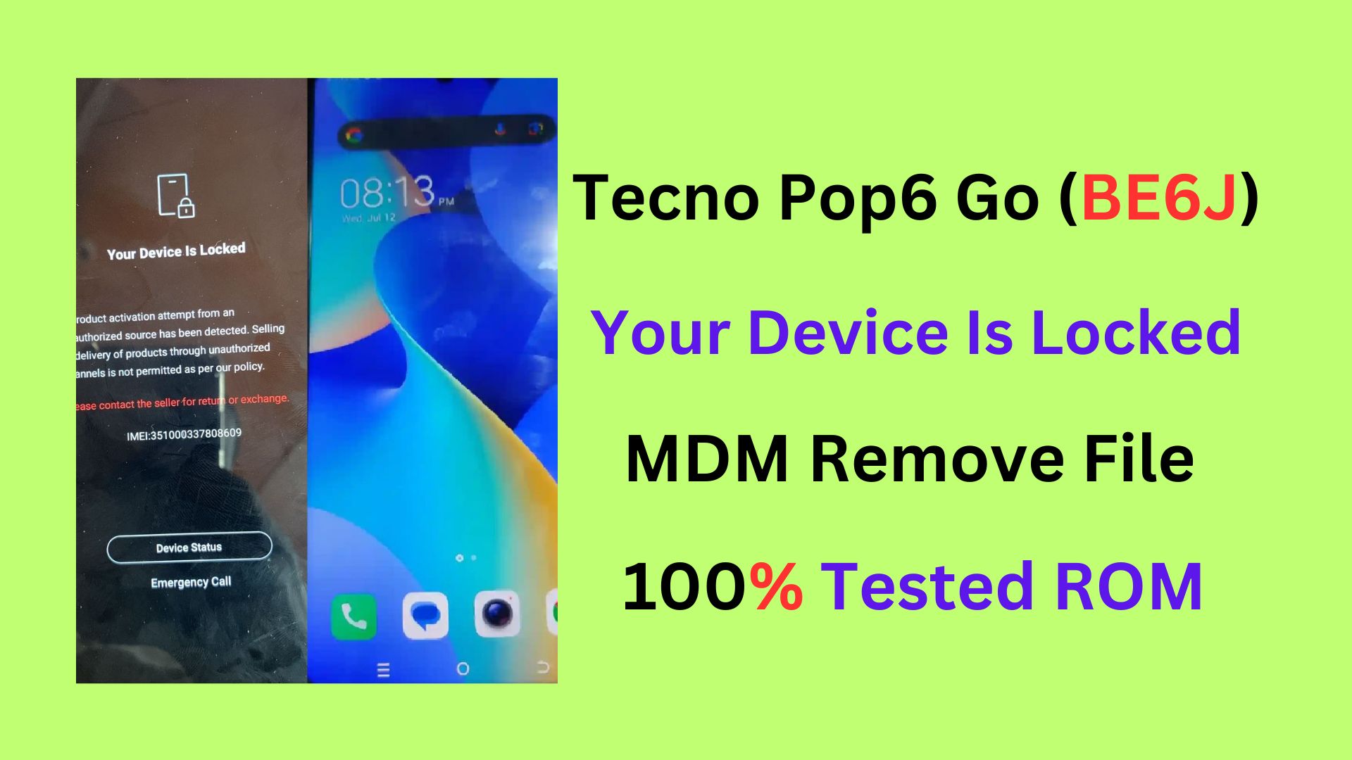 Tecno Pop6 Go BE6J MDM Remove File