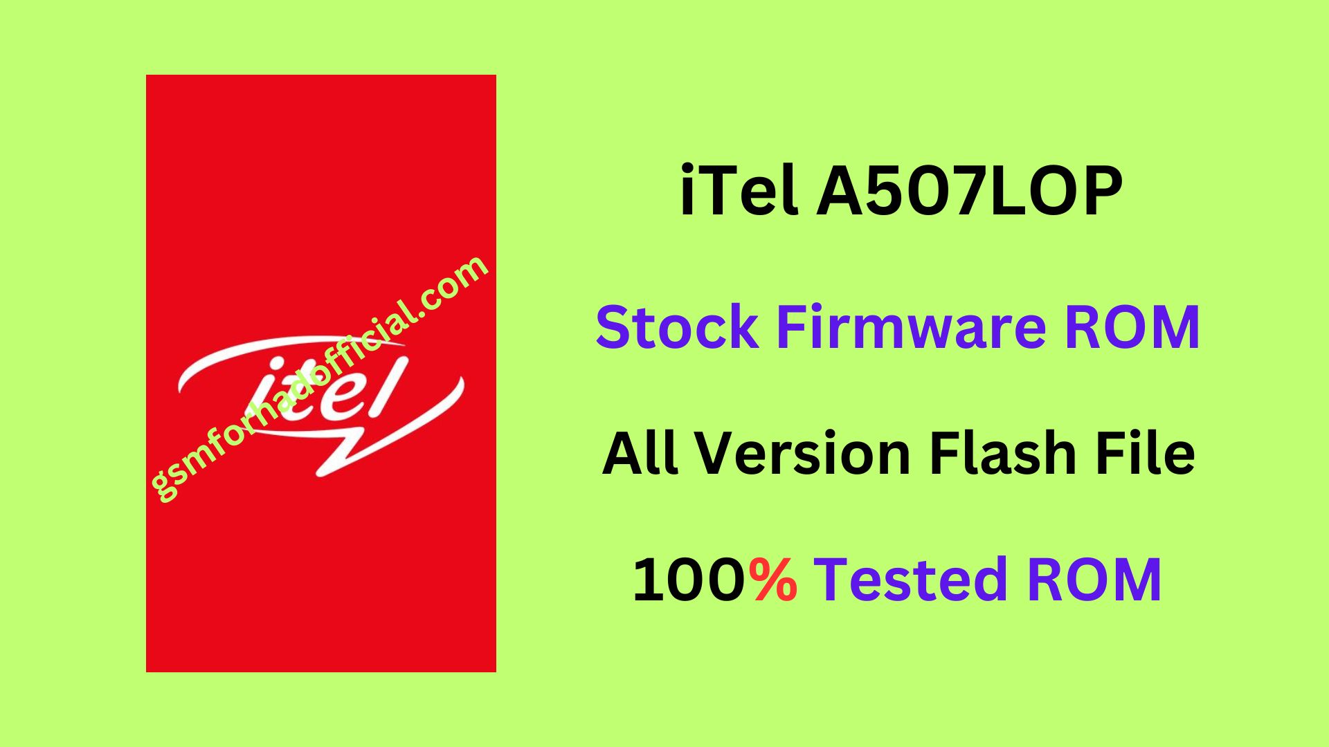 iTel A507LOP Flash File