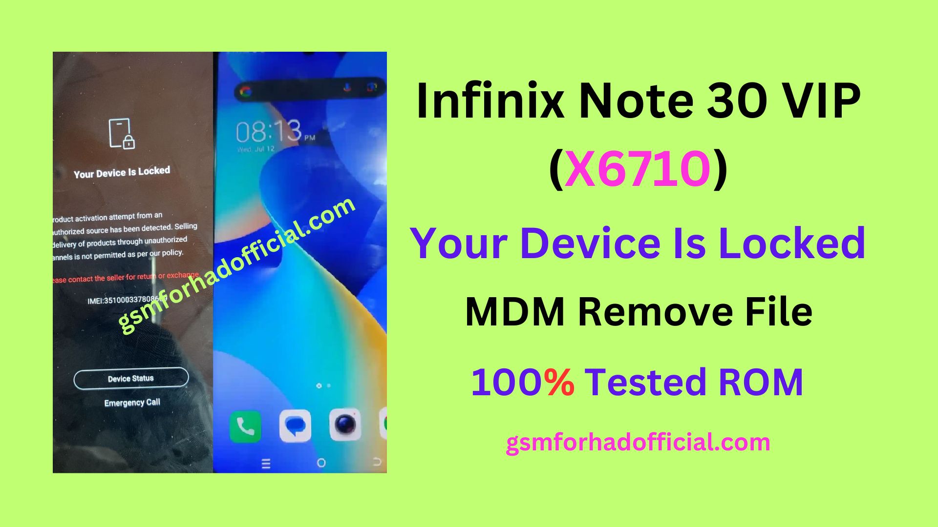 Infinix X6710 MDM Remove File