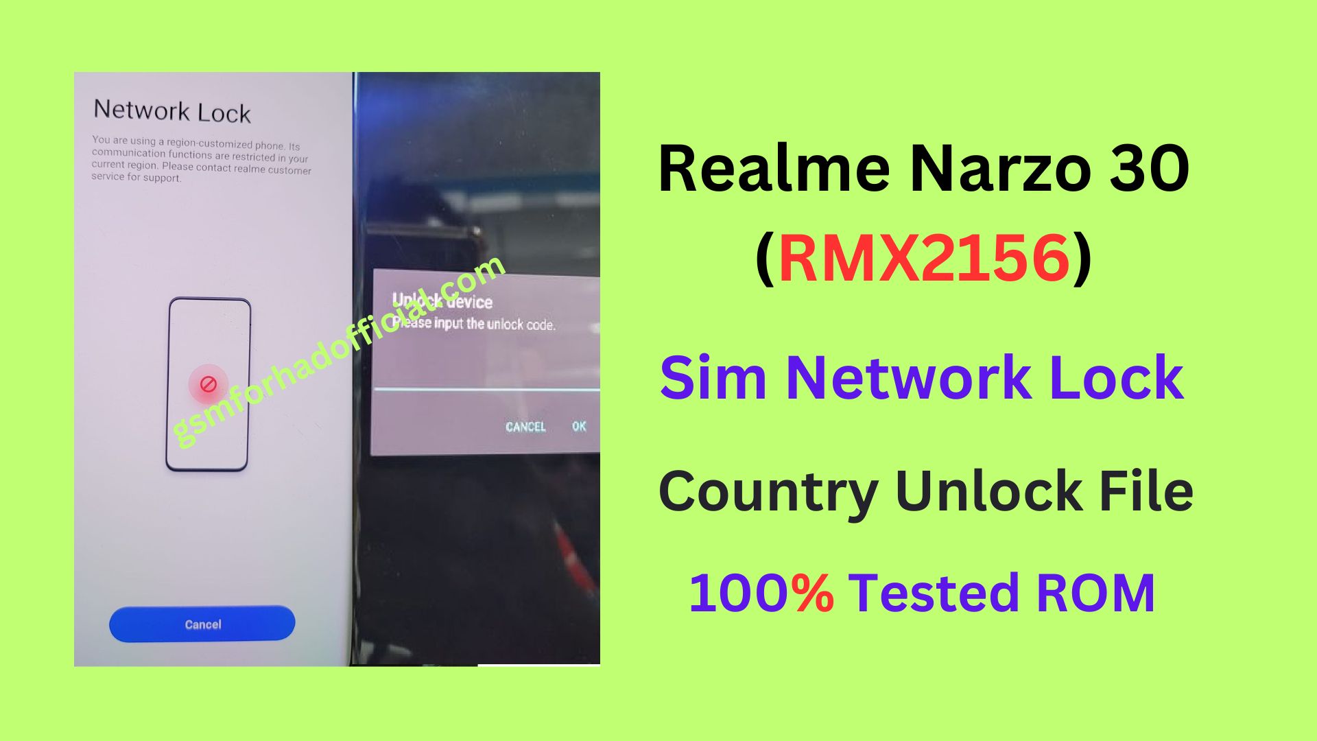 Realme Narzo 30 RMX2156 Sim Network Unlock File