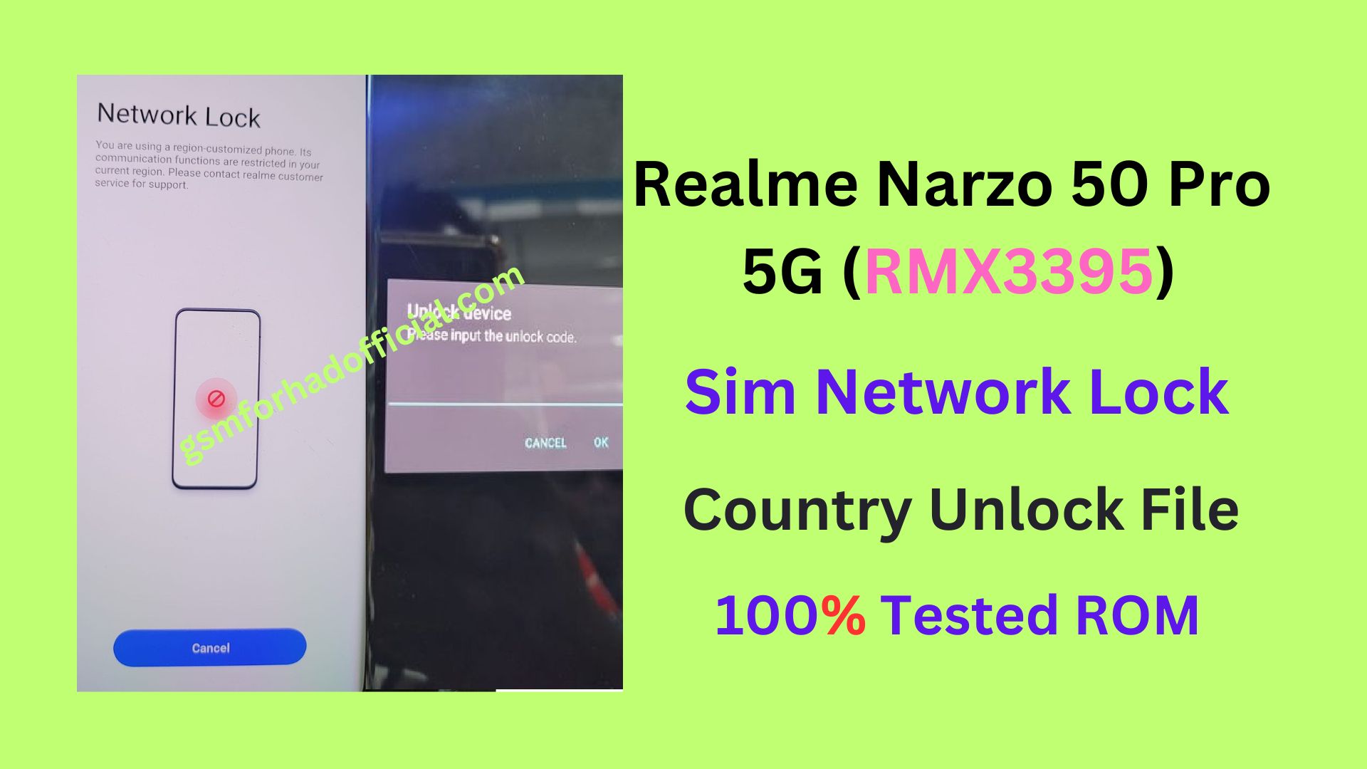 Realme Narzo 50 Pro 5G RMX3395 Sim Network Unlock File