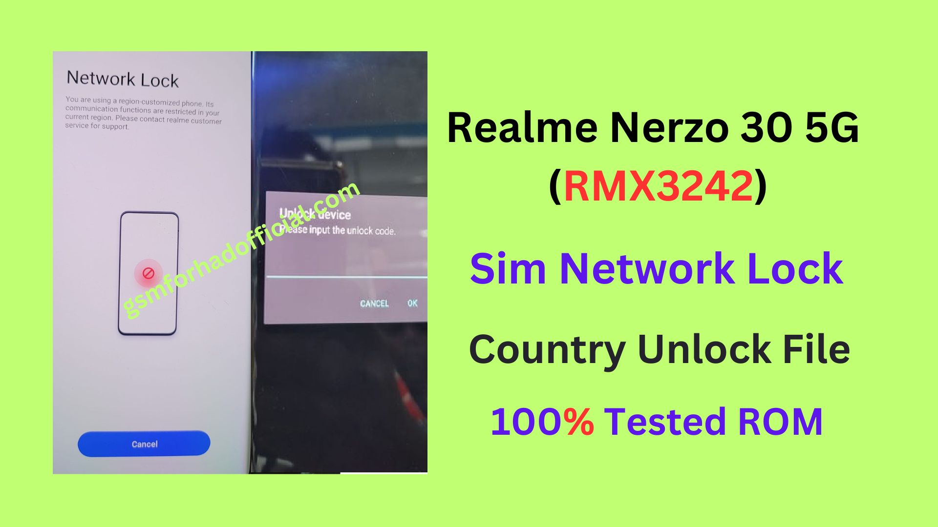 Realme Nerzo 30 5G RMX3242 Sim Network Unlock File