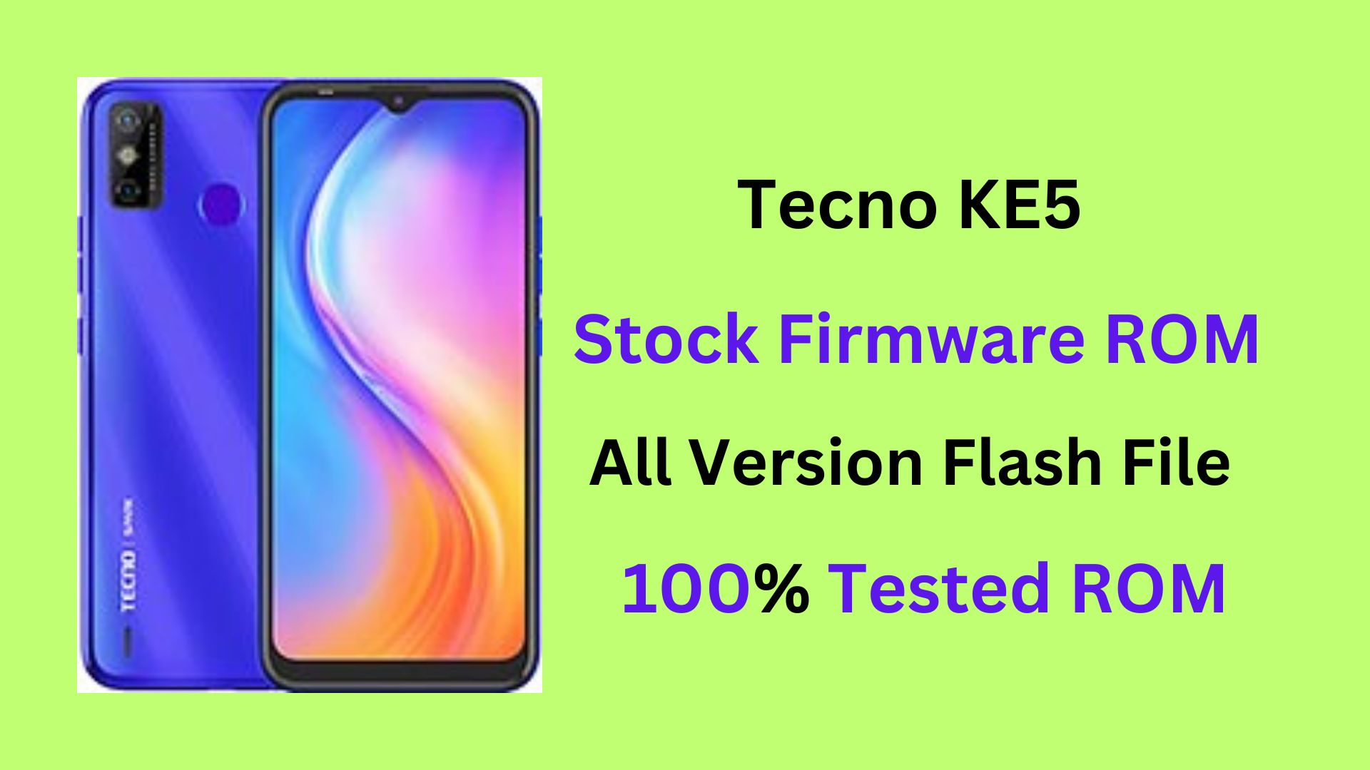 Tecno KE5 Flash File