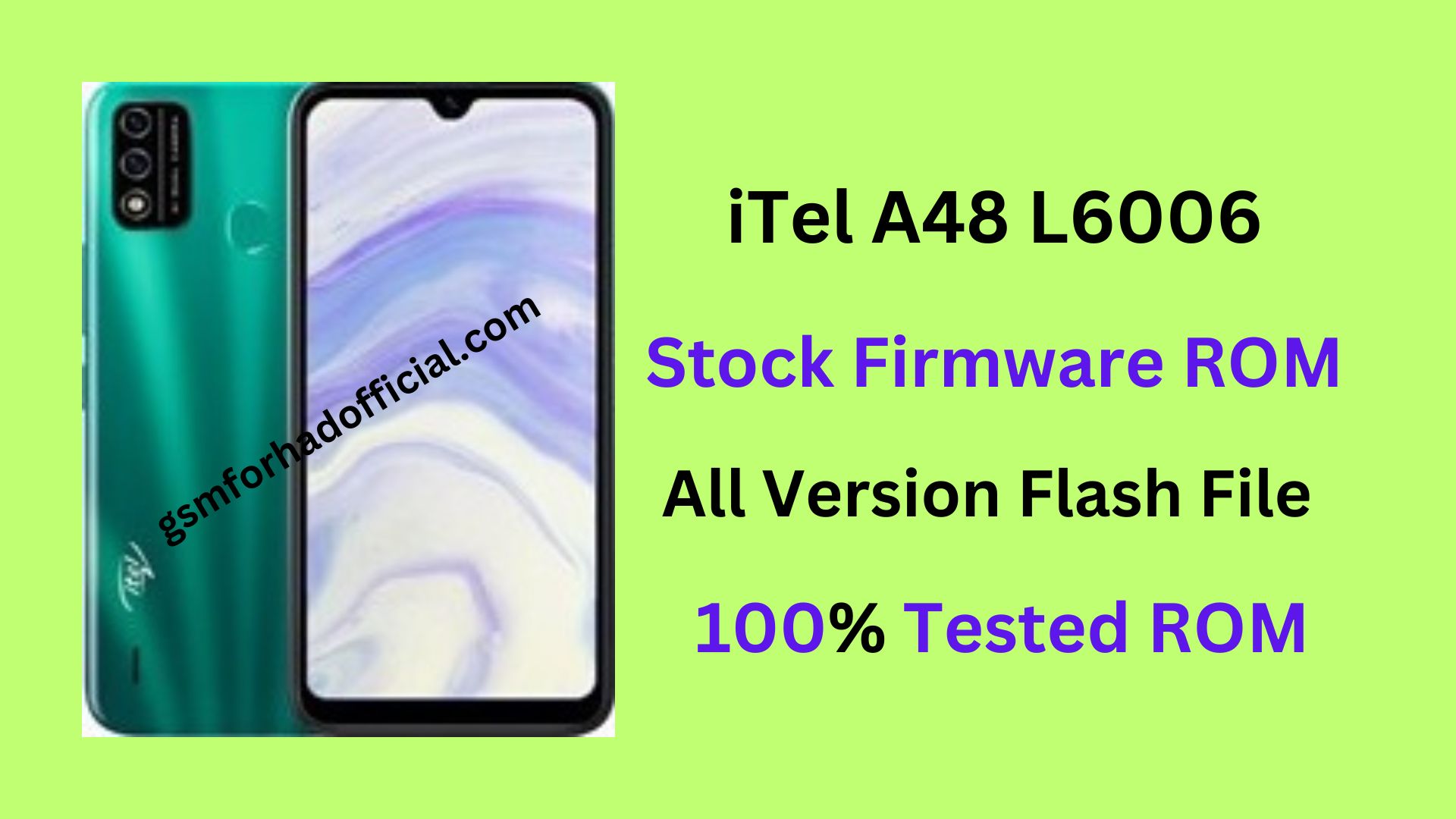 iTel A48 L6006 Dead Fix Care Firmware