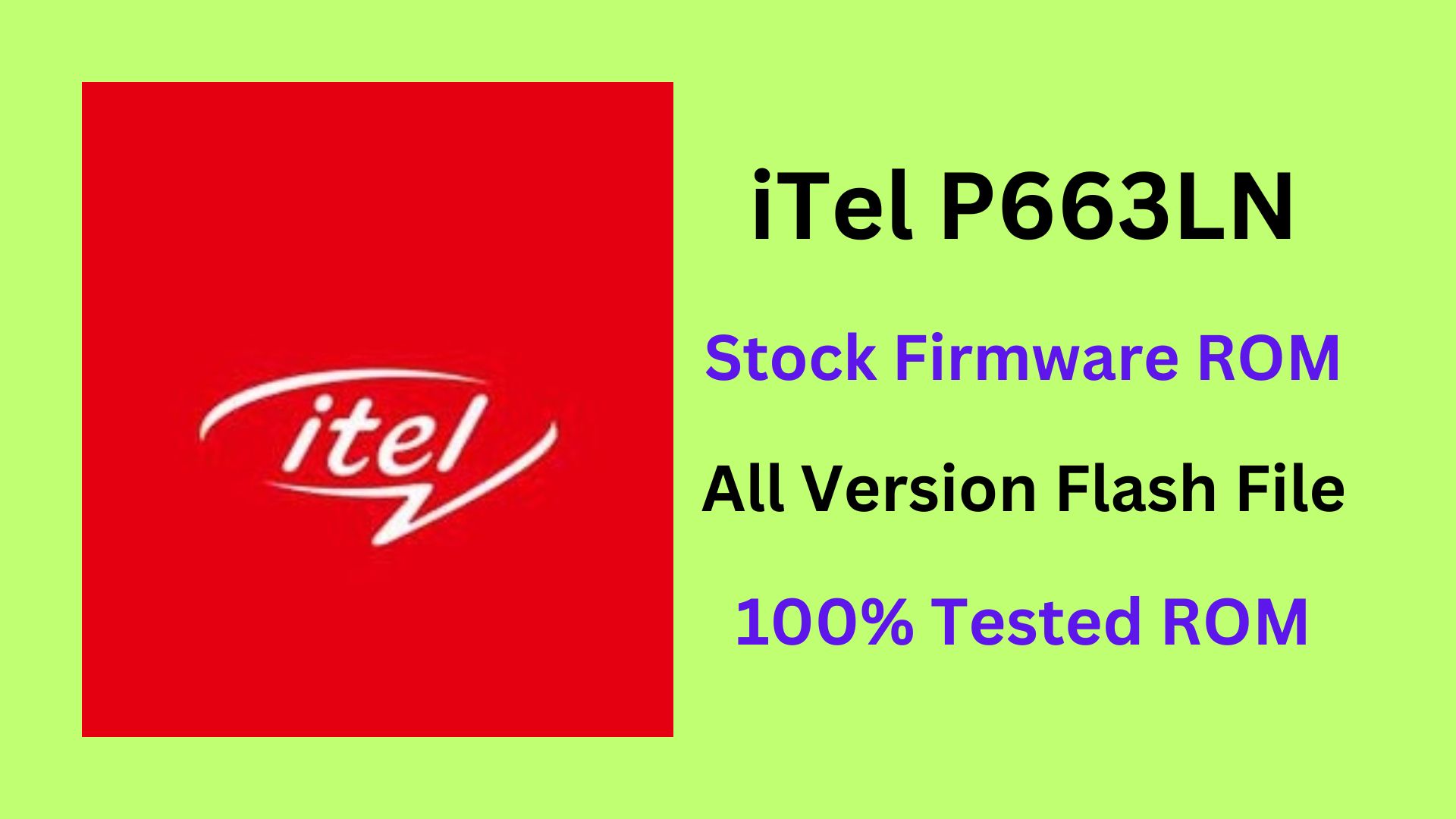 iTel P663LN Flash Firmware File