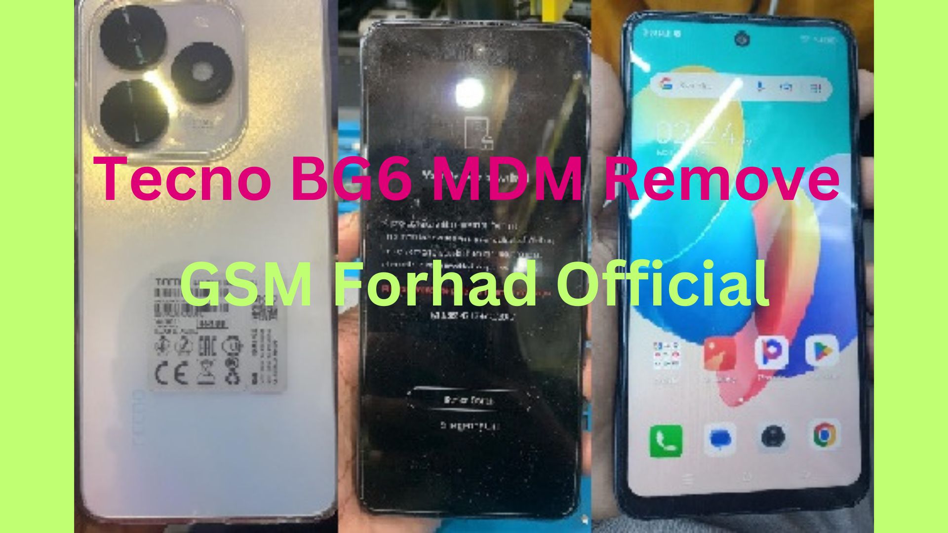 Tecno BG6 MDM Remove File