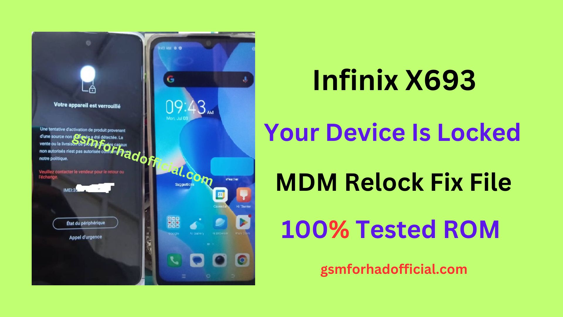 Infinix X693 Your Device Is Locked MDM Relock Fix File