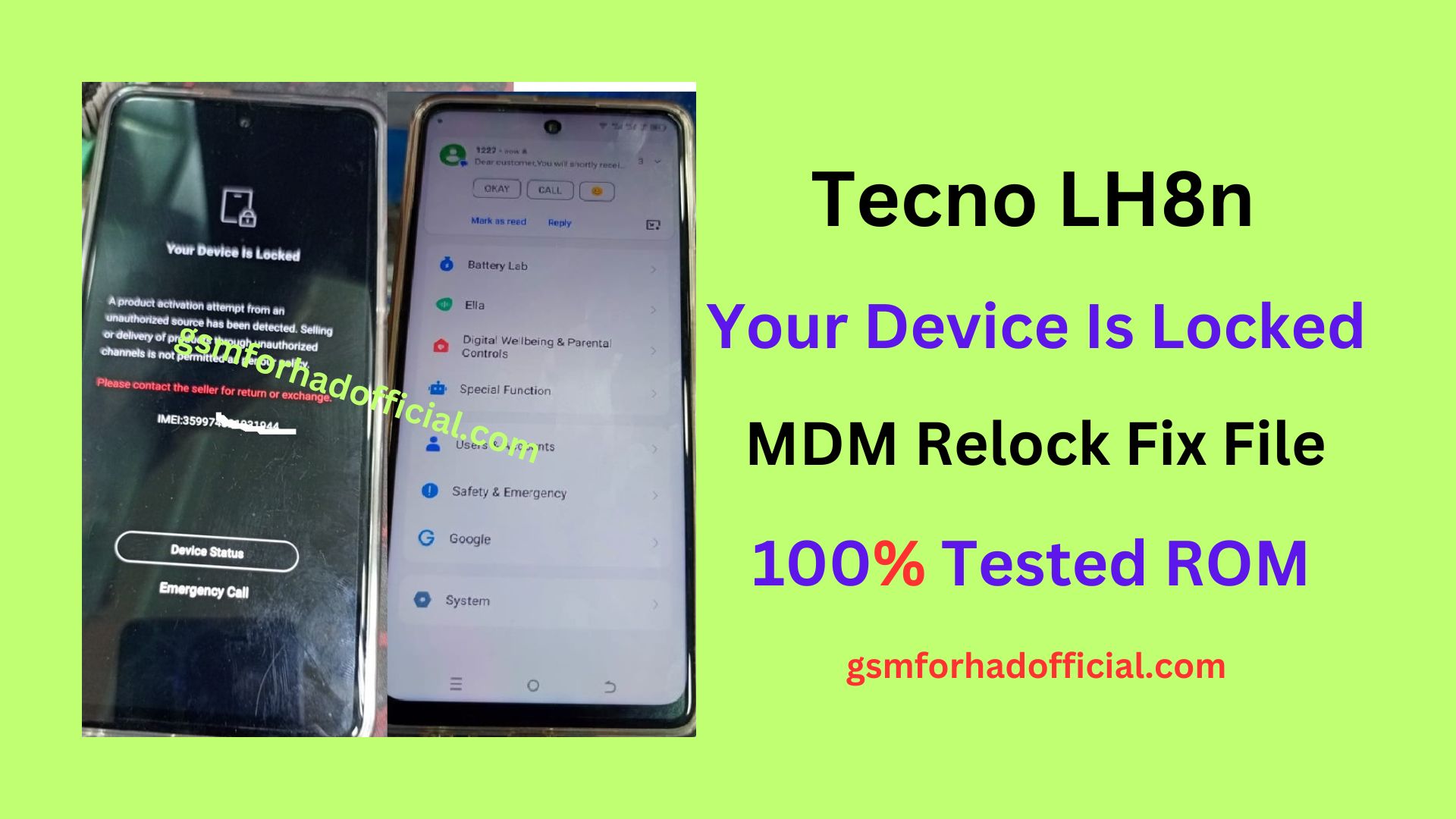 Tecno LH8n MDM Remove File