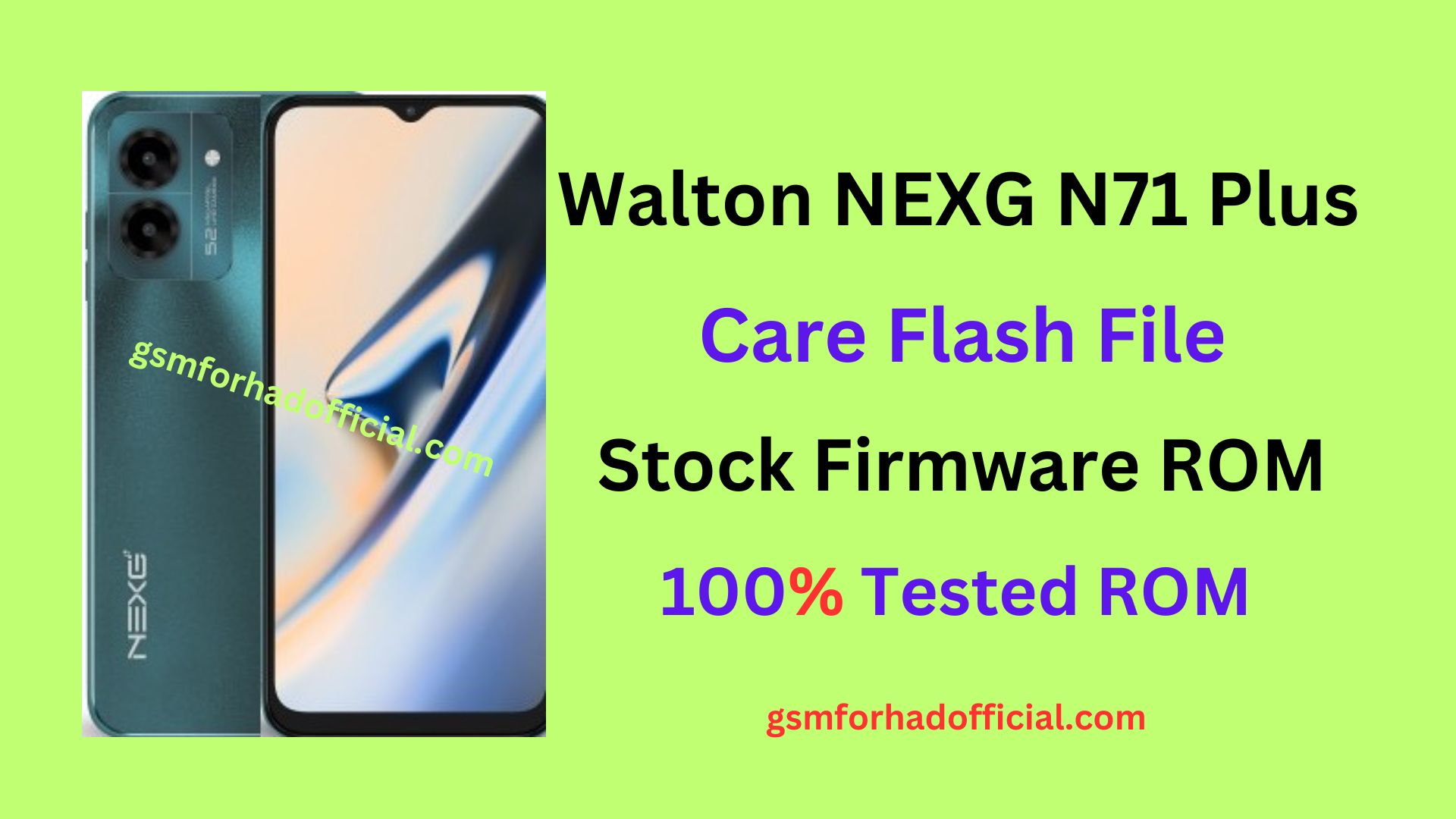 Walton NEXG N71 Plus Flash File Care Firmware