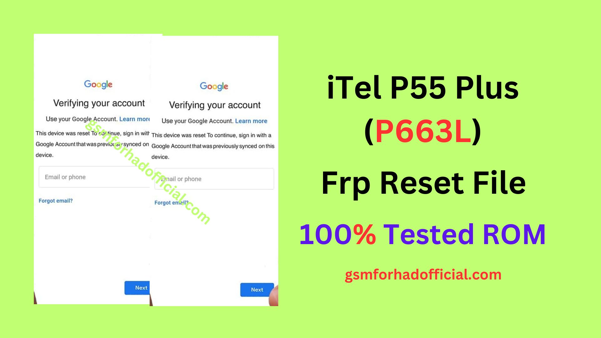 iTel P55 Plus P663L Frp Reset File